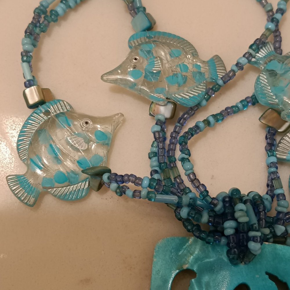 Stunning Turquoise Colored Statement Necklace - image 3